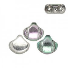 Ginko Leaf Beads 7.5x7.5mm Backlit pink mist